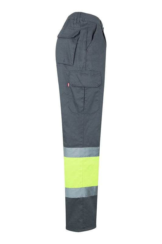 Pantalon haute visibilité bicolore multipoches