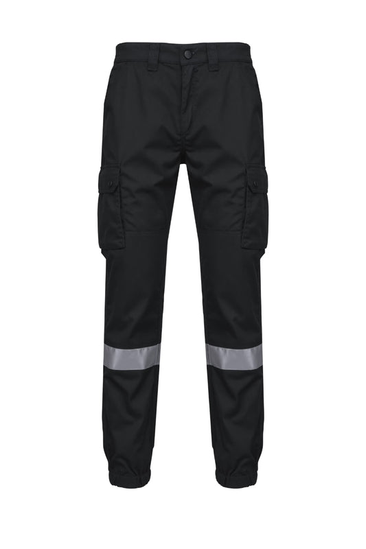 Pantalon cargo unisexe avec bas élastiqué et bande réfléchissante